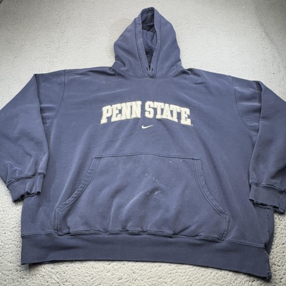 Nike Other - Vintage Penn State Nittany Lions Hoodie Mens XXL Blue Nike Sweatshirt Fader Y2K
